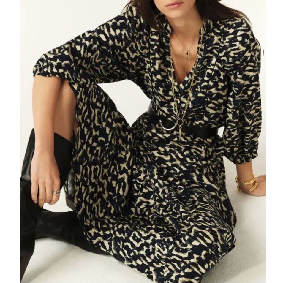 Ba&Sh Agatha Midaxi-Length Dress In Blue Small